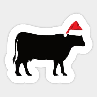 Cow Reindeer Hat Santa Christmas Lights Sticker